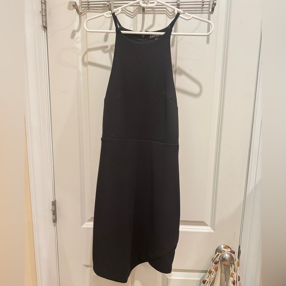 Express Black Ribbed Mini Dress